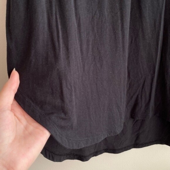 Mossimo Black V-Neck Tank Top with Leather Cutouts, Pleather Lattice, Size Med - Picture 9 of 13